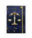 NOTEBOOK A5 CON ELASTICO A RIGHE TURNOWSKY CON COPERTINA DEL SEGNO ZODIACALE BILANCIA