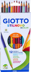 12=24 COLORI A MATITA - PASTELLI GIOTTO STILNOVO BICOLOR MINA Ø 3,3 mm