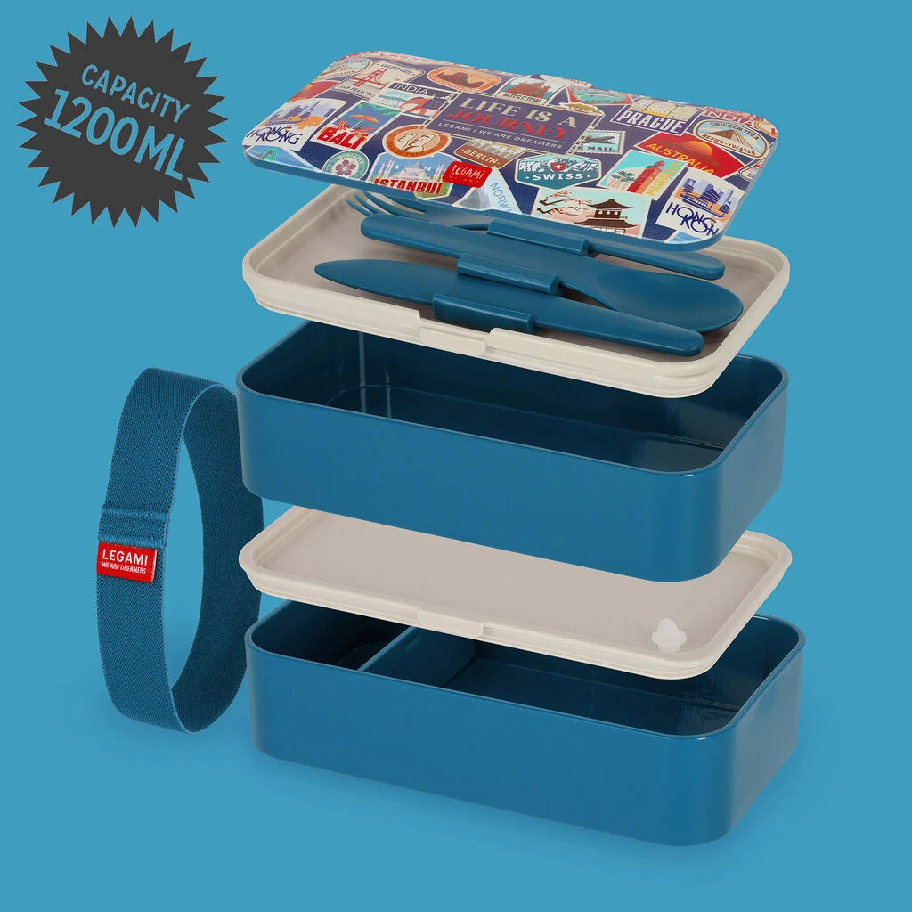 LEGAMI CONTENITORE PORTA PRANZO 1200ML - TRAVEL STICKERS - LUNCH BOX