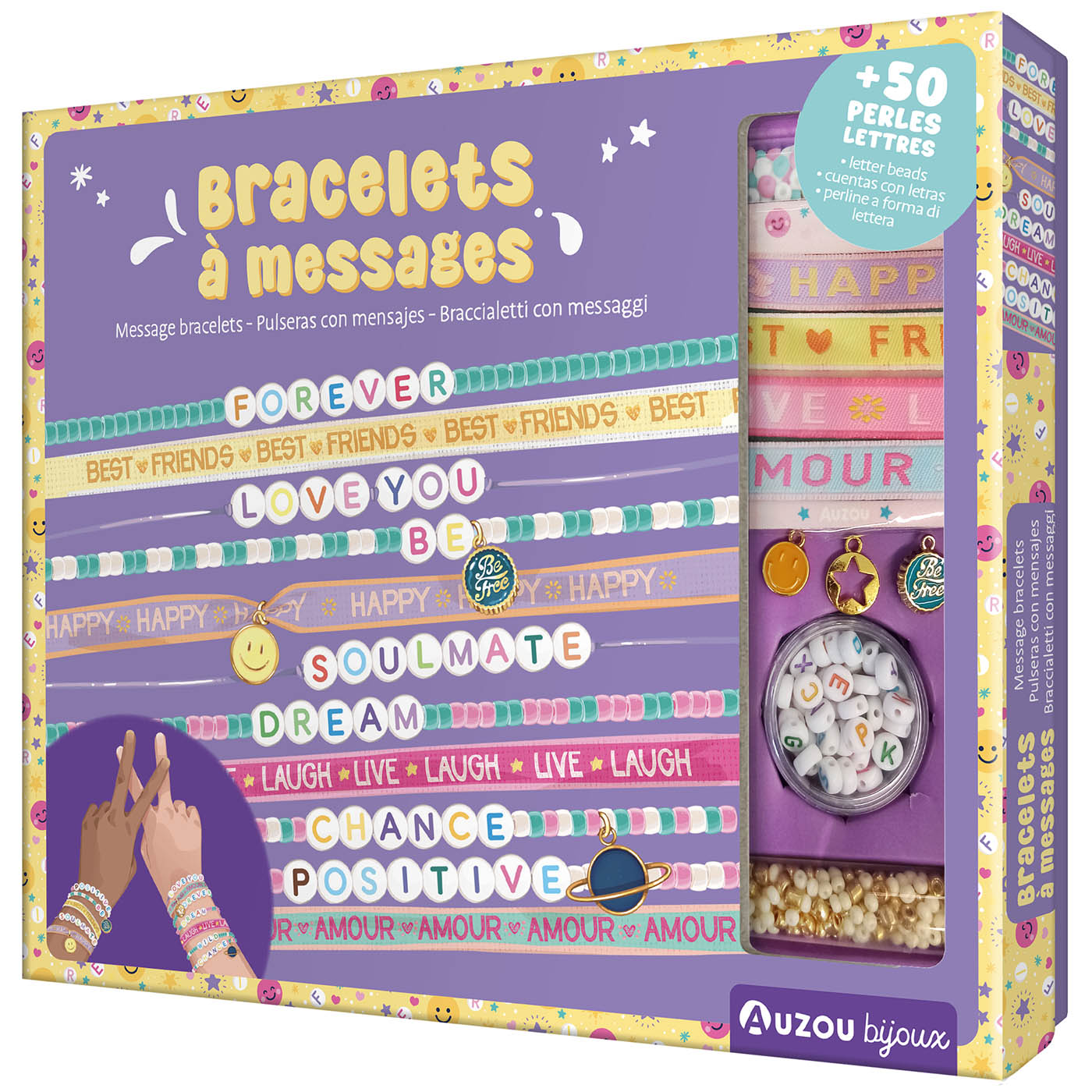 Copertina del libro KIT CREA BRACCIALETTI CON MESSAGGI -