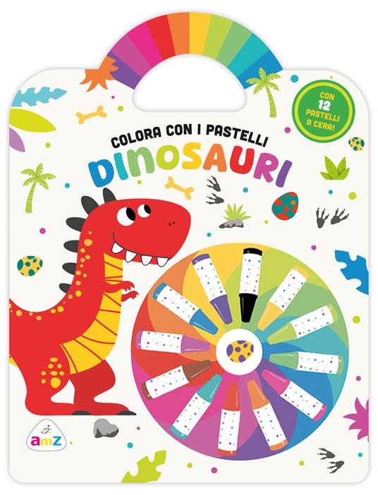 Copertina del libro DINOSAURI - COLORA COI PASTELLI