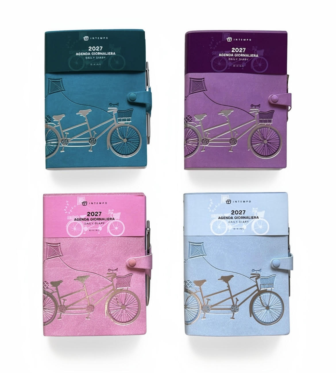 AGENDA GIORNALIERA 2027 CON ELASTICO BIKING E PENNA INCLUSA 12x17CM Immagine principale del prodotto
