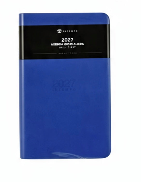 AGENDA GIORNALIERA 2027 BLU 13x21CM NABUK TOUCH SEMIPELLE Immagine principale del prodotto