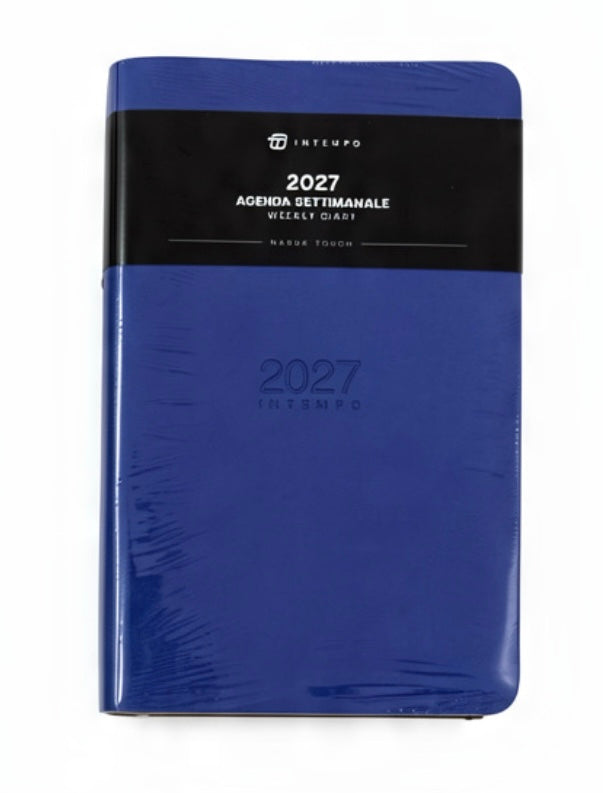 AGENDA SETTIMANALE 2027 BLU 13x21CM NABUK TOUCH SEMIPELLE Immagine principale del prodotto