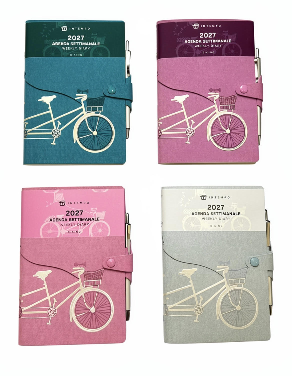AGENDA GIORNALIERA 2027 CON ELASTICO BIKING E PENNA INCLUSA 10x15CM