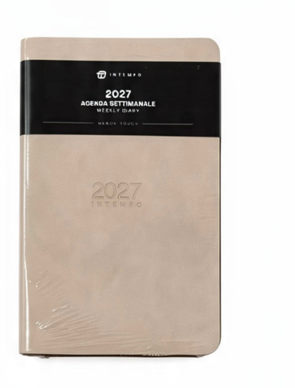 AGENDA SETTIMANALE 2027 BEIGE 13x21CM NABUK TOUCH SEMIPELLE