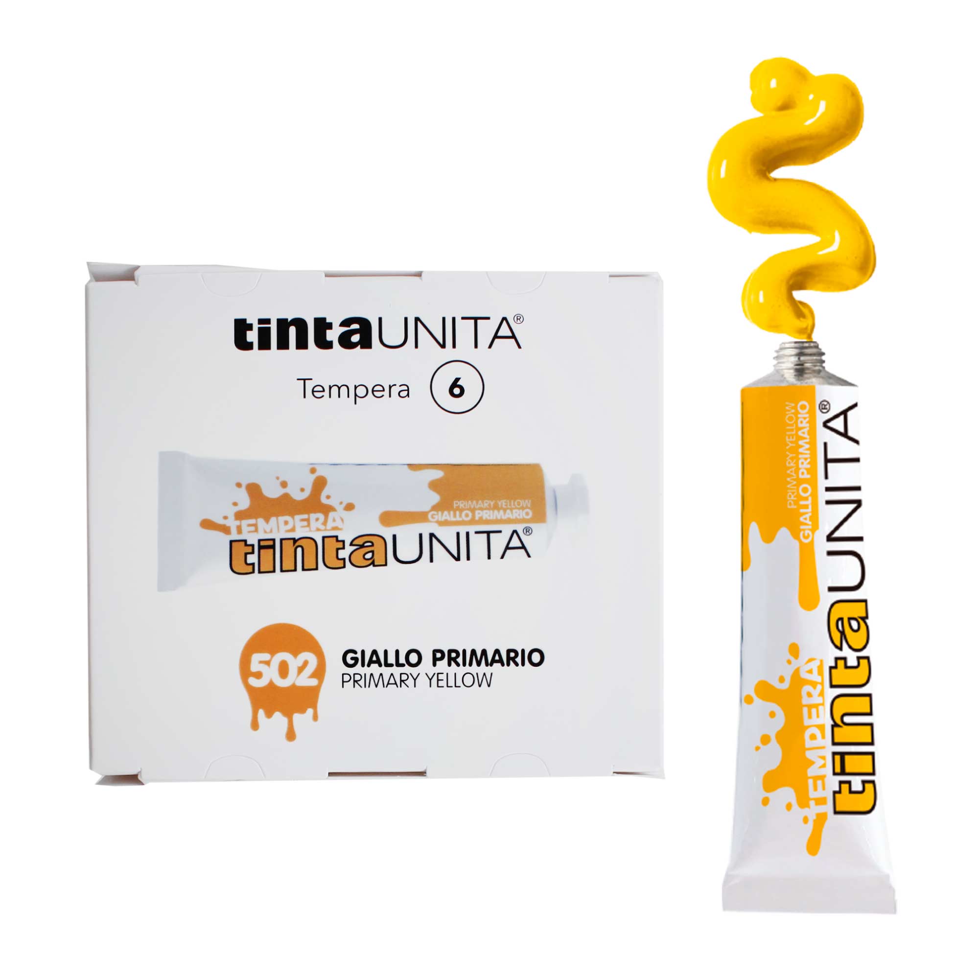 COLORE GIALLO PRIMARIO A TEMPERA TINTA UNITA 12ML - NUMERO 502
