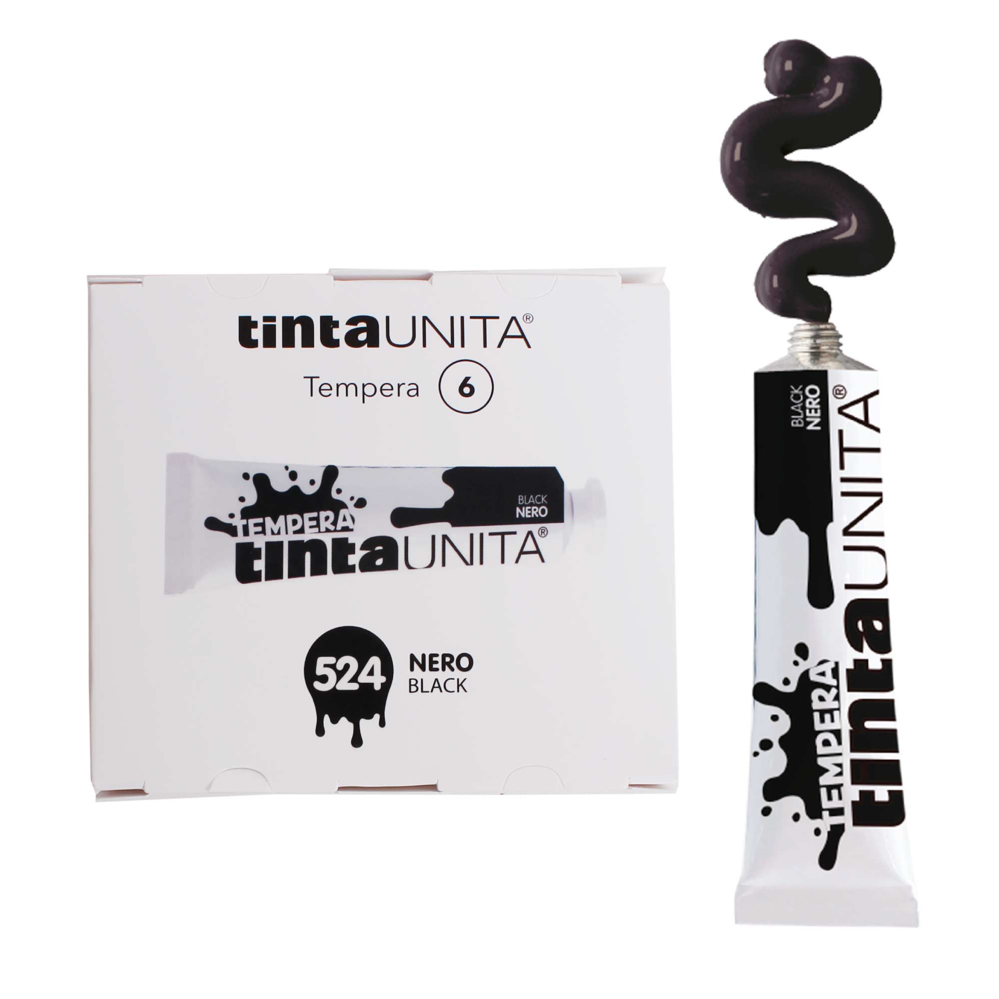 COLORE NERO A TEMPERA 12ML - NUMERO 524