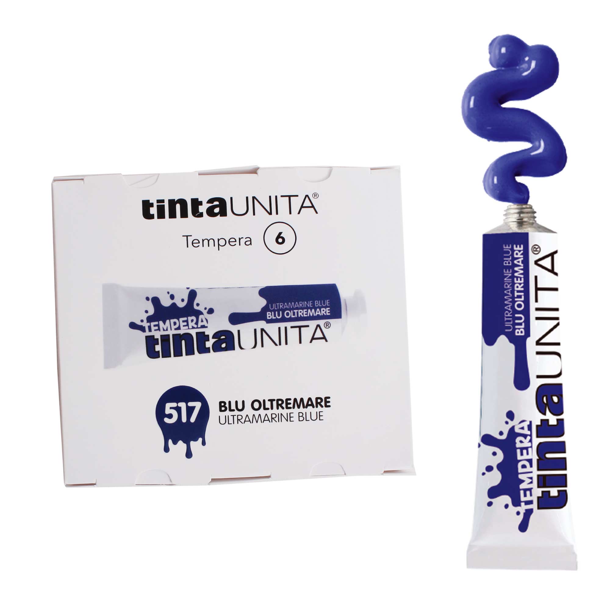 COLORE BLU OLTREMARE A TEMPERA TINTA UNITA 12ML - NUMERO 517