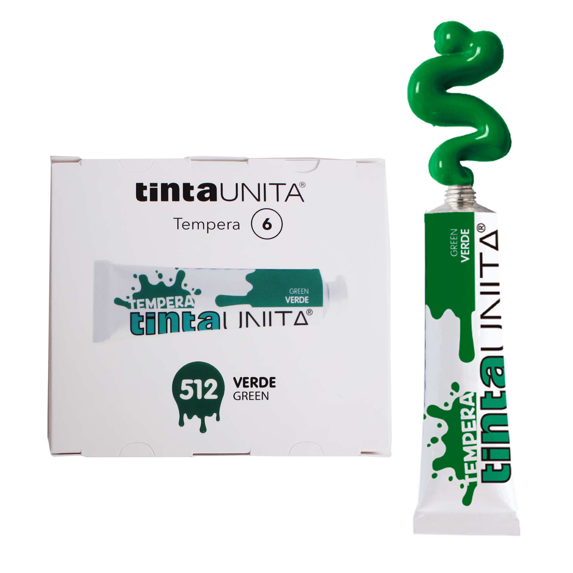 COLORE VERDE A TEMPERA TINTA UNITA 12 ML - NUMERO 512