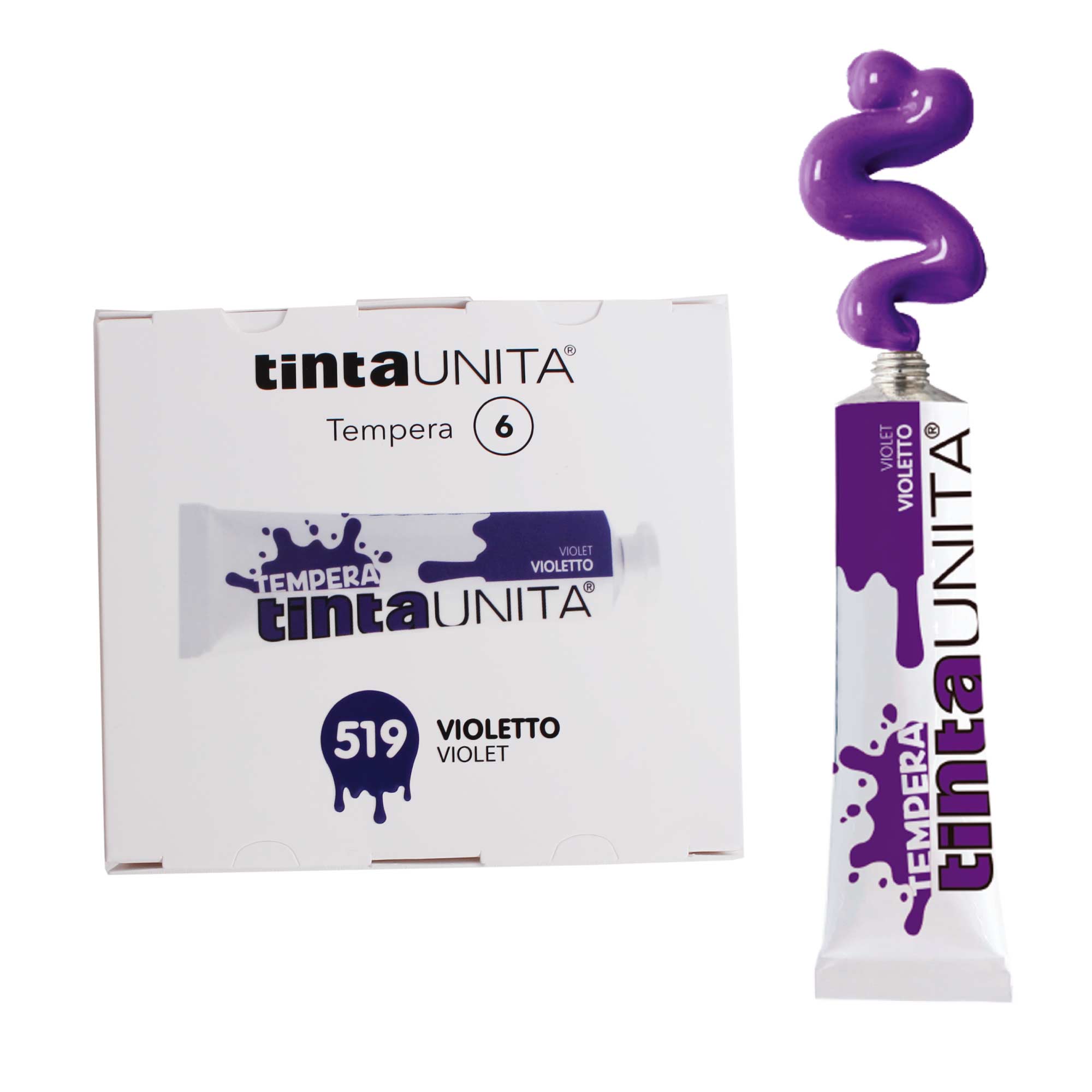 COLORE VIOLETTO A TEMPERA TINTA UNITA 12 ML - NUMERO 519