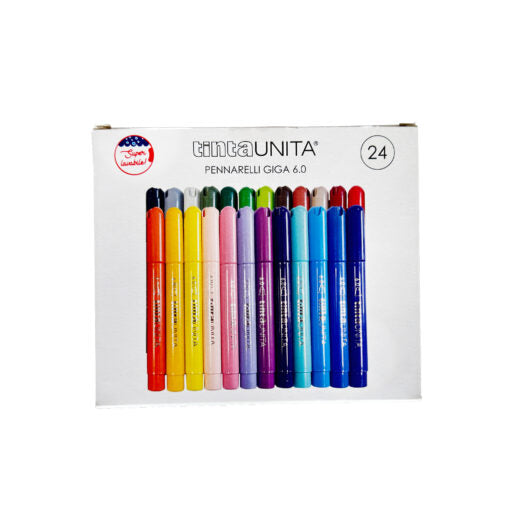 PENNARELLI GIGA 6.0 TINTA UNITA CONFEZIONE DA 24