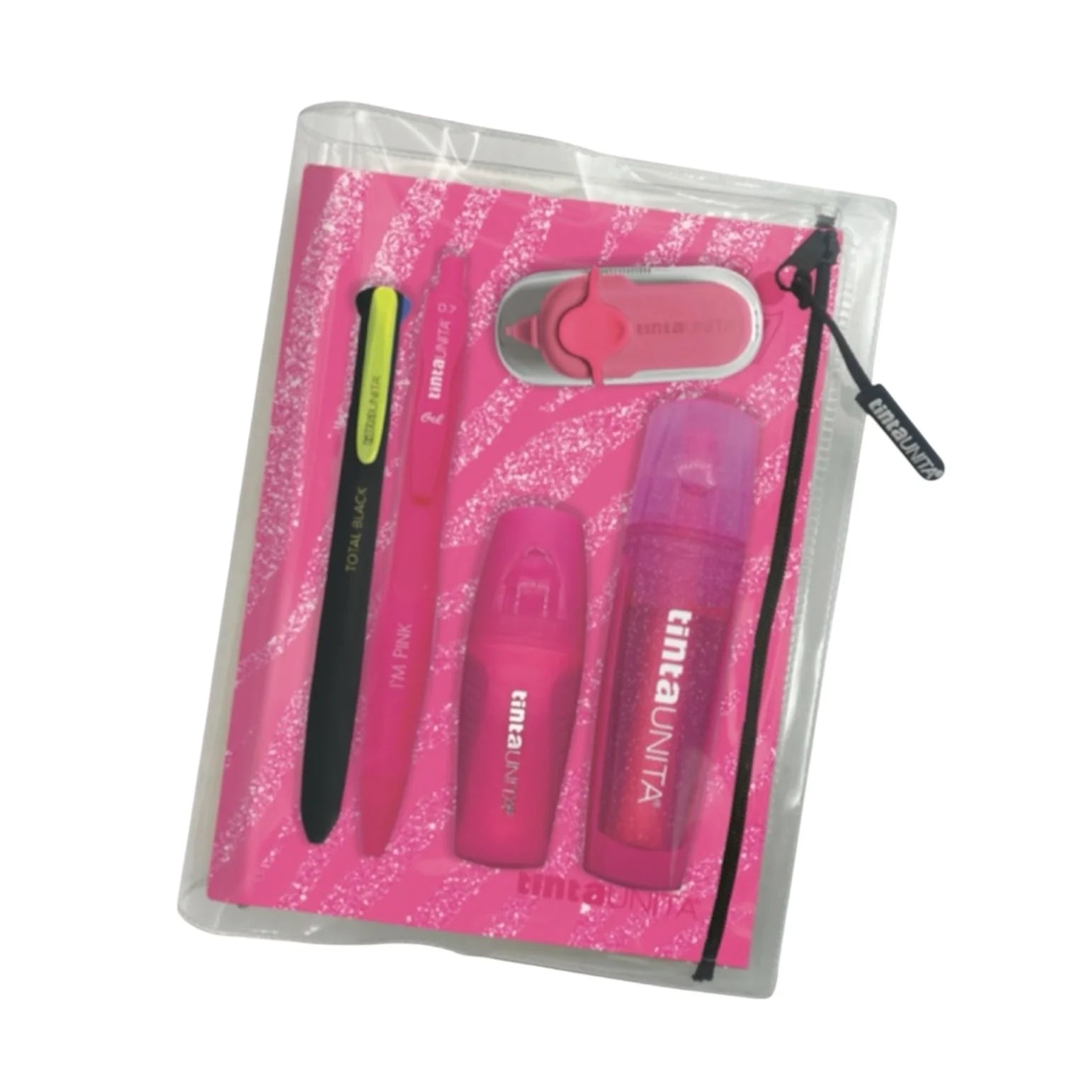 DIARIO SCUOLA FUCSIA GLITTER ANIMALIER TINTA UNITA CON ACCESSORI DATATO 2026-2027 Immagine principale del prodotto