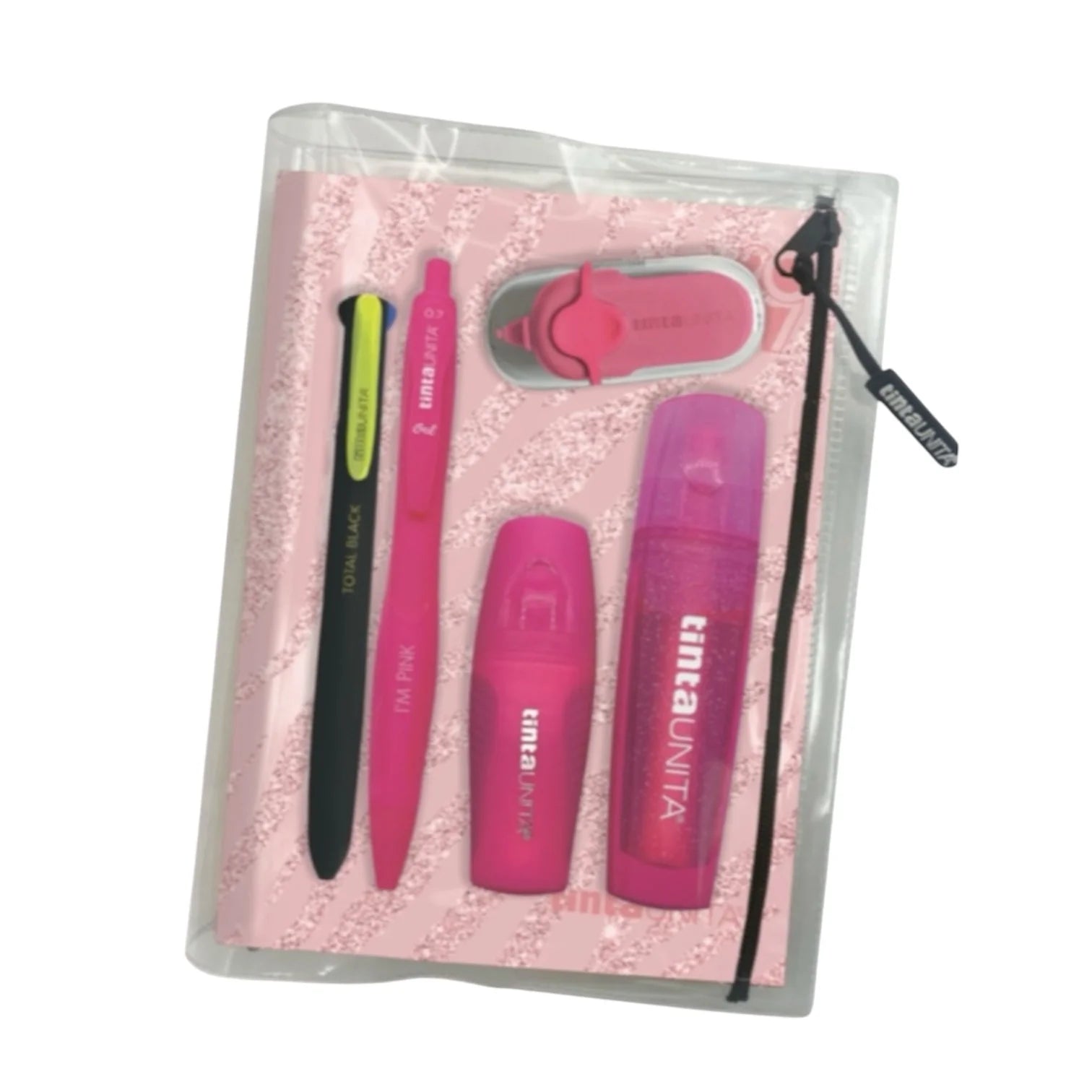 DIARIO SCUOLA ROSA GLITTER ANIMALIER TINTA UNITA CON ACCESSORI DATATO 2026-2027 Immagine principale del prodotto