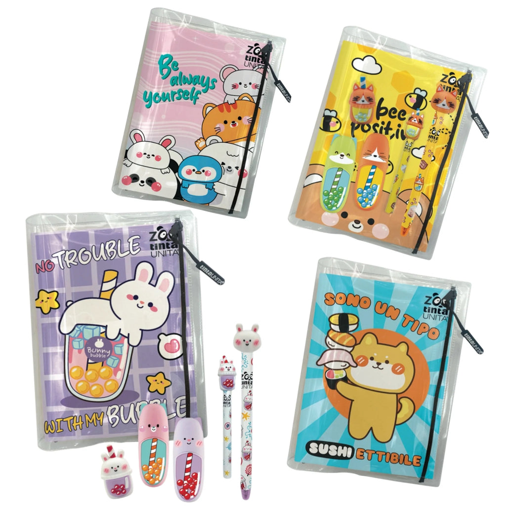 DIARIO SCUOLA LILLA TINTA UNITA ZOO 2027 CON ACCESSORI