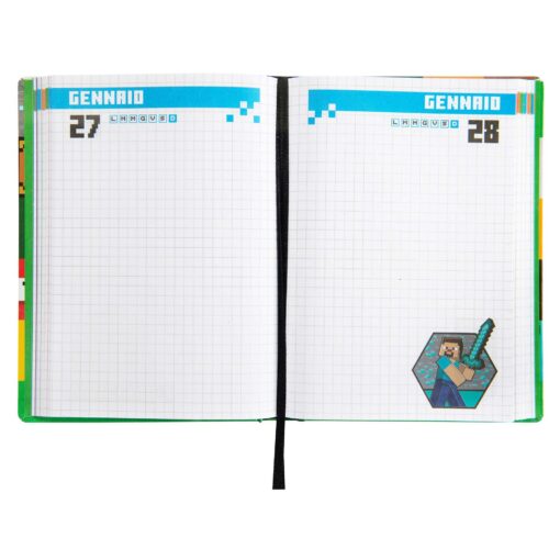 AGENDA - DIARIO 2026-2027 STANDARD PATTERN PIXEL MINECRAFT Immagine secondaria del prodotto