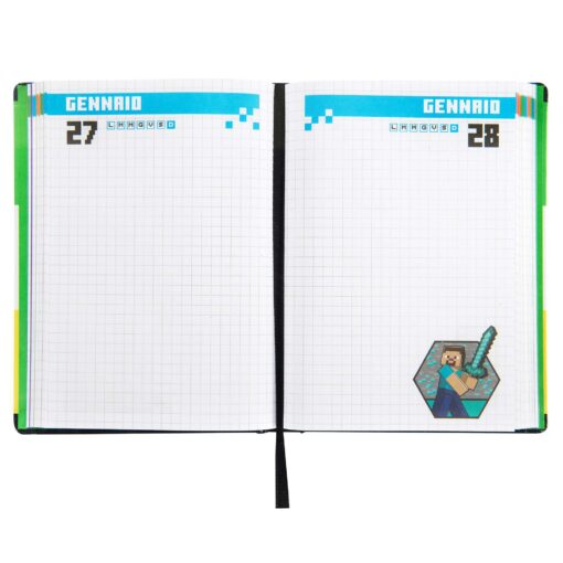 AGENDA - DIARIO 12 MESI 2026-2027 STANDARD STRIPE PIXEL MINECRAFT Immagine secondaria del prodotto