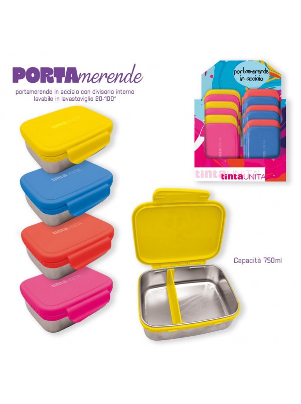 PORTAMERENDA TERMICO PER SCUOLA - LUNCH BOX 750ML TINTA UNITA