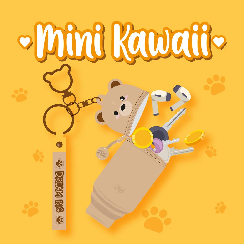 LEGAMI MINI KAWAII TEDDY BEAR - PORTAMONETE CON PORTACHIAVI ORSETTO