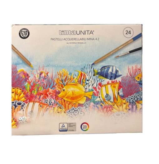 24 PASTELLI ACQUERELLABILI TINTA UNITA MINA 4.2