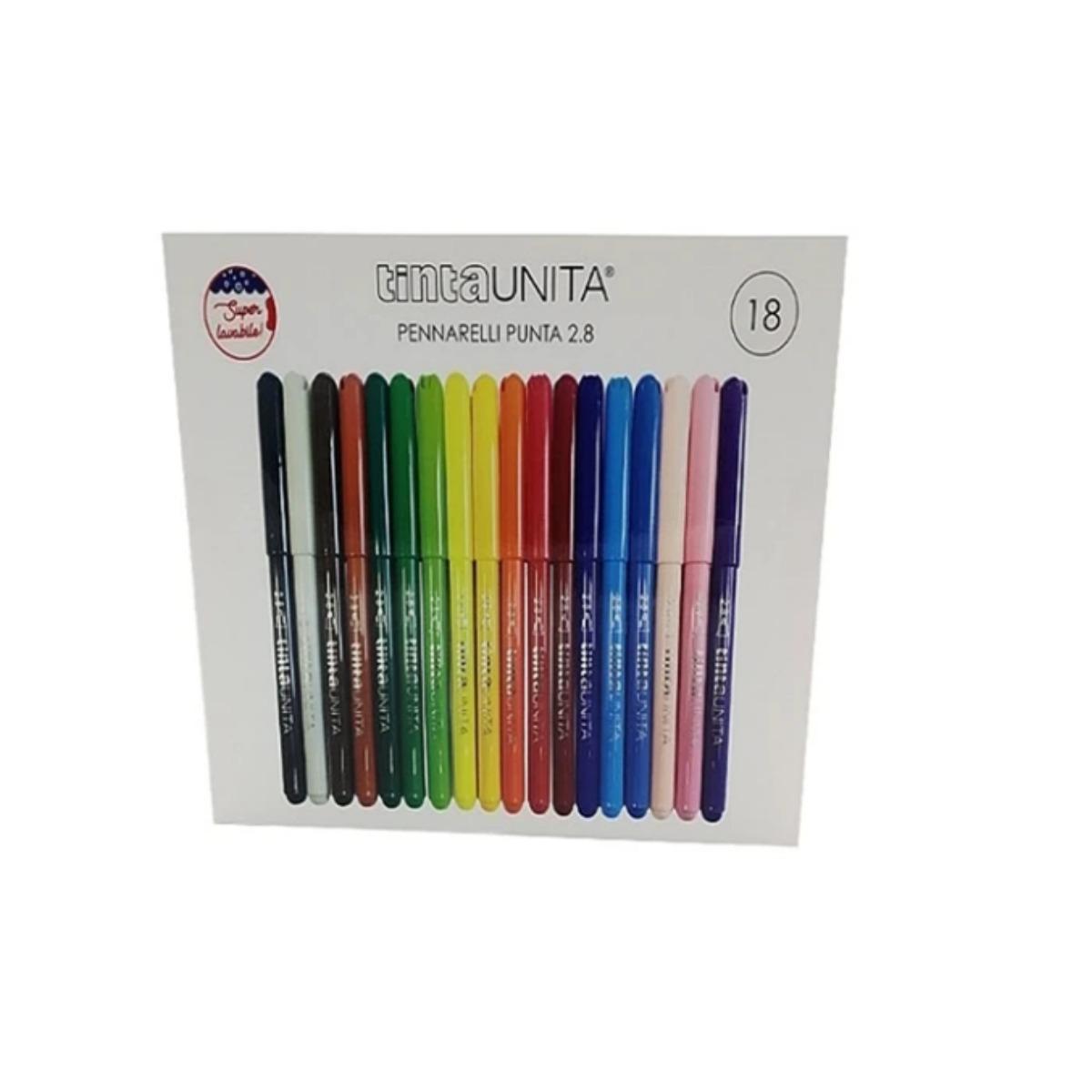 PENNARELLI PUNTA 2.8 TINTA UNITA CONFEZIONE DA 18