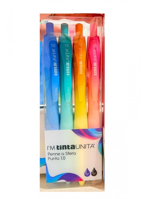 SET 4 PENNE A SCATTO A SFERA ULTRA TINTA UNITA GRADIENT PUNTA 1.0