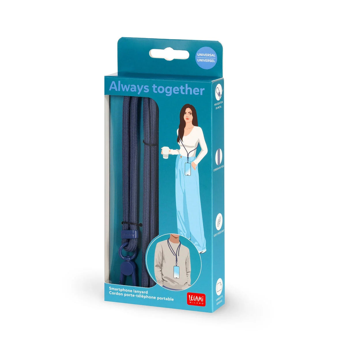 CORDINO PORTA CELLULARE BLUEBERRY - ALWAYS TOGETHER Immagine secondaria del prodotto