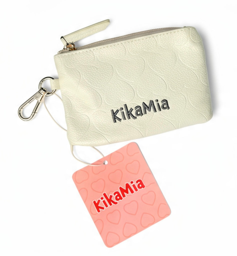 PORTAMONETE CON MOSCHETTONE WHITE - BIANCO KIKAMIA