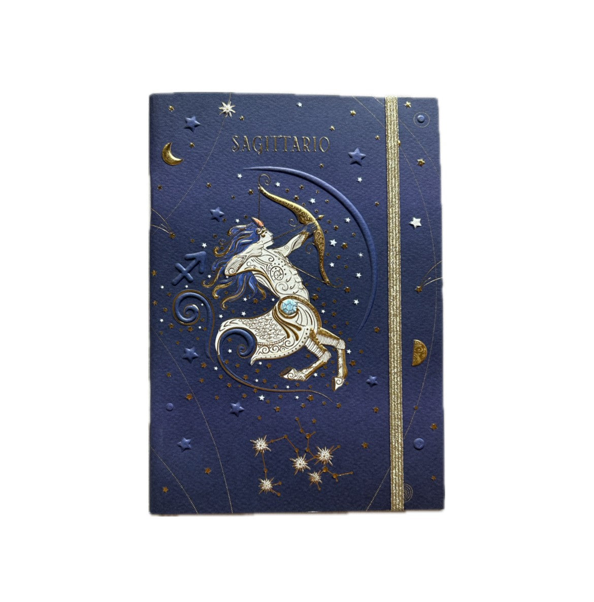 NOTEBOOK A5 CON ELASTICO A RIGHE TURNOWSKY CON COPERTINA DEL SEGNO ZODIACALE SAGITTARIO Immagine principale del prodotto