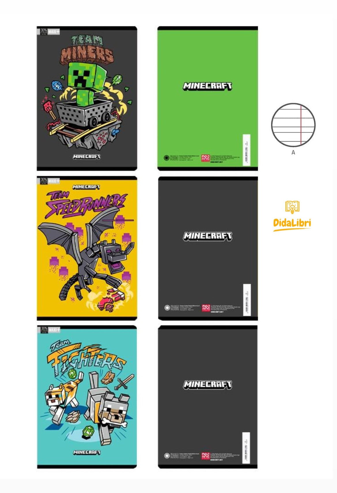 MAXI QUADERNO MINECRAFT MASCOTS 100GR RIGATURA A