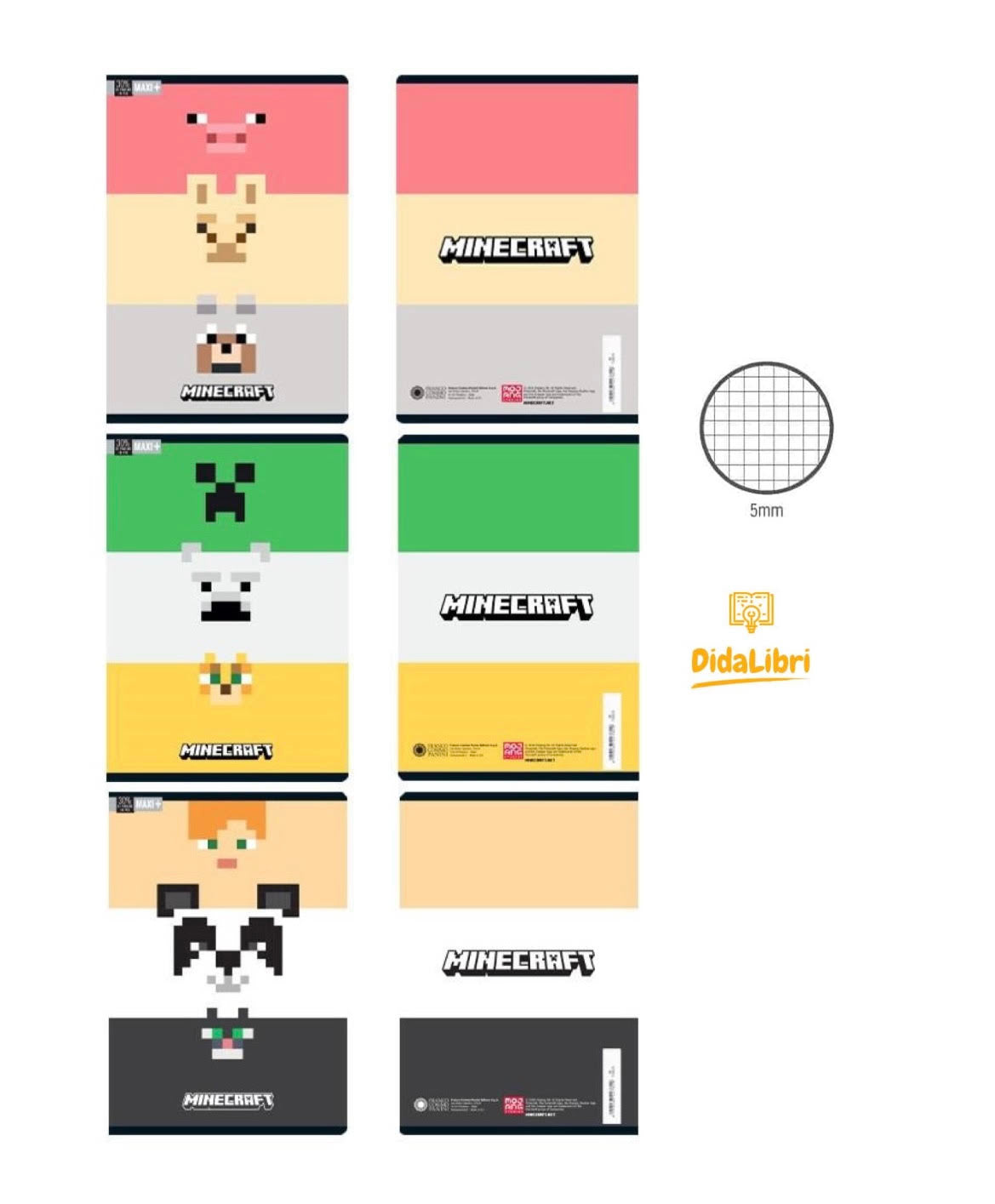MAXI QUADERNO MINECRAFT PIXEL 100GR RIGATURA 5MM