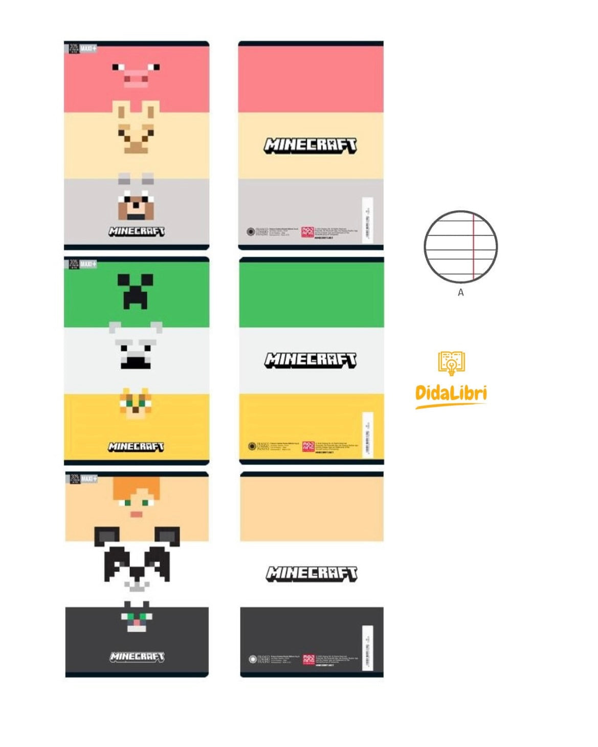 MAXI QUADERNO MINECRAFT PIXEL 100GR RIGATURA A