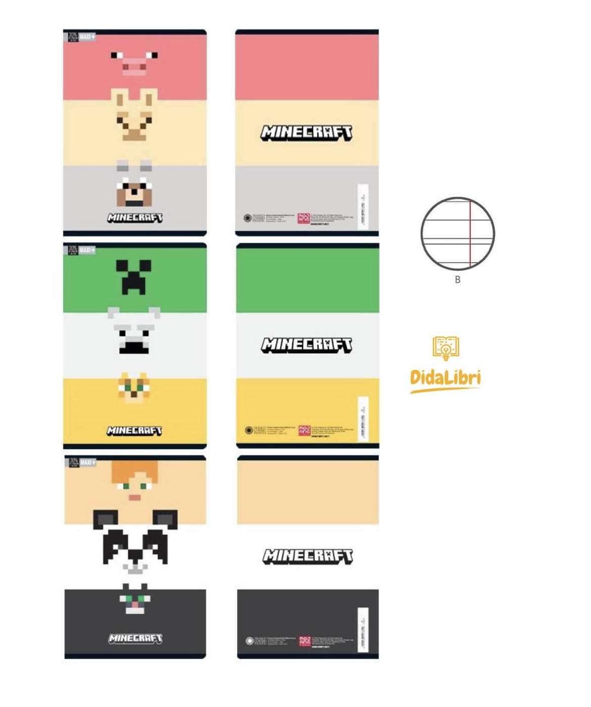MAXI QUADERNO MINECRAFT PIXEL 100GR RIGATURA B