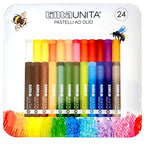 SET 24 PASTELLI AD OLIO TINTA UNITA IN SCATOLA DI METALLO