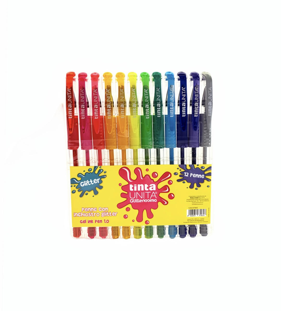 SET DI 12 PENNE GEL GLITTERATE