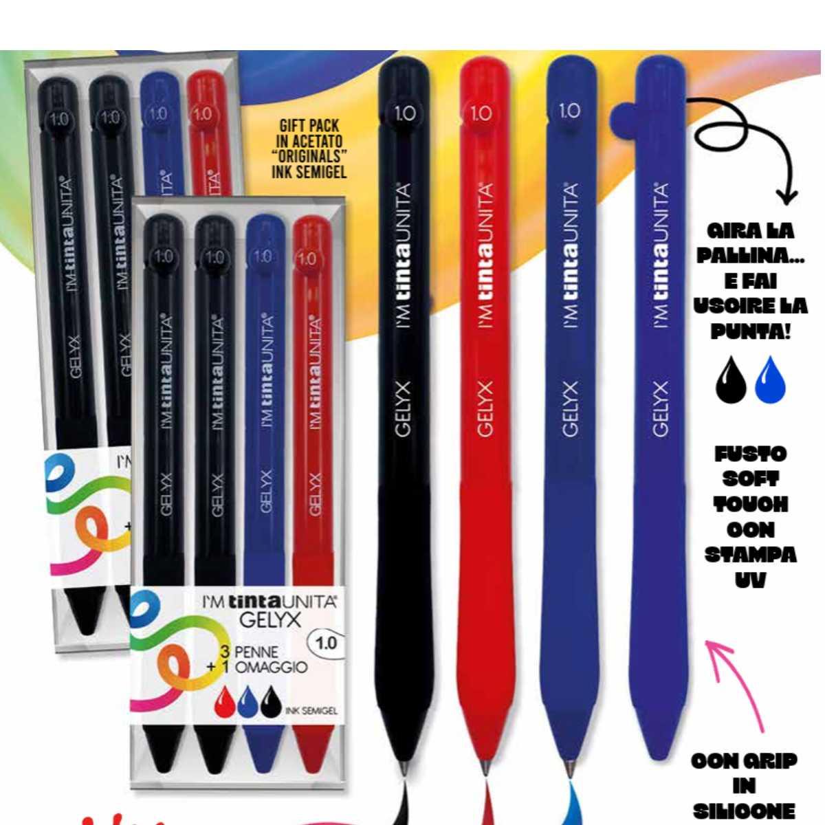 SET DI 4 PENNE ORIGINALS GEL YX PUNTA 1.0 - 3 PENNE 1 IN OMAGGIO! Immagine principale del prodotto