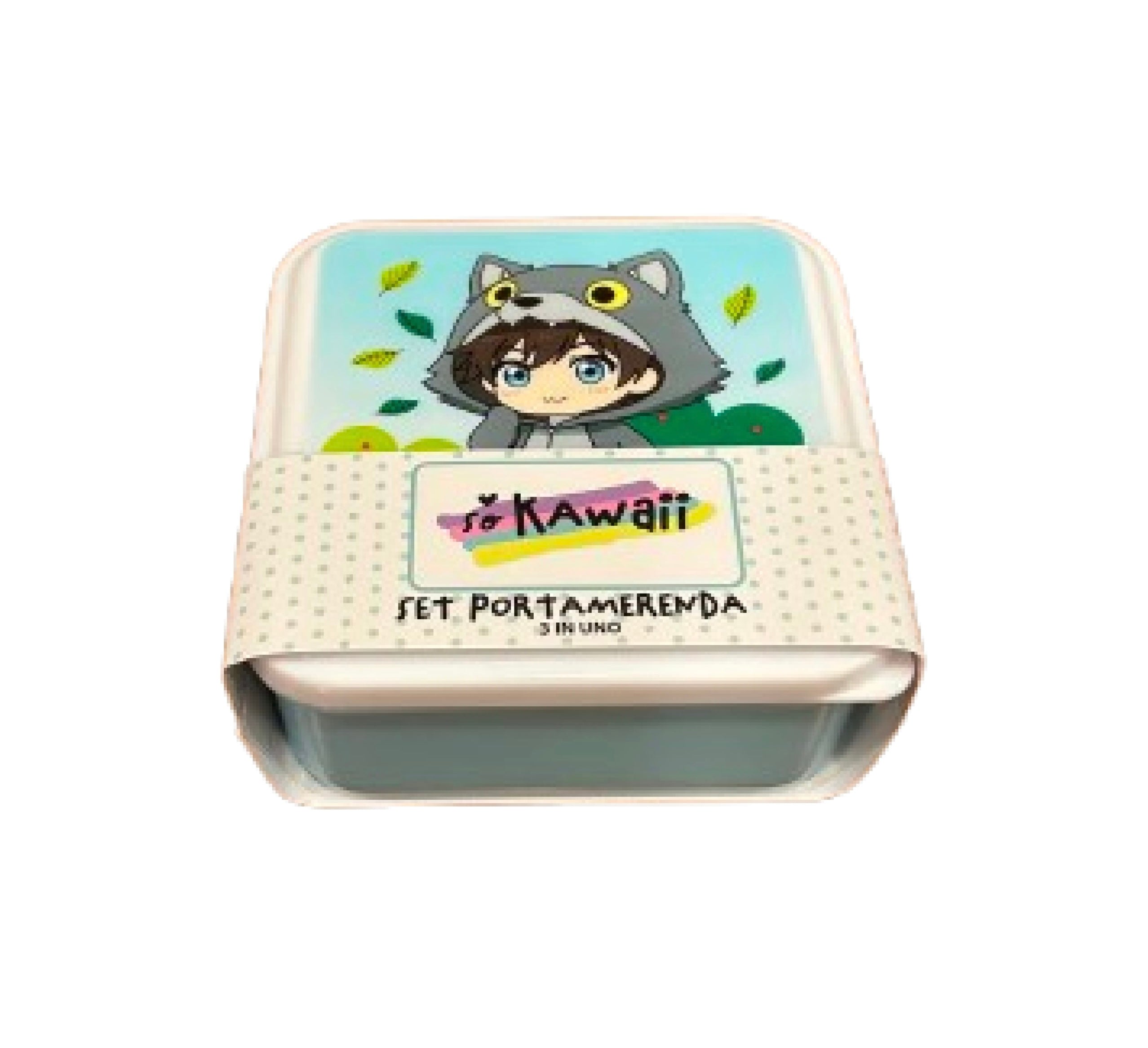 SET PORTA MERENDA WOLF BLUE - SO KAWAII Immagine principale del prodotto