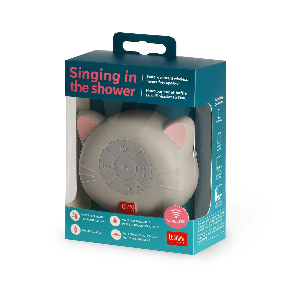 VIVAVOCE E SPEAKER BLUETOOTH RESISTENTE ALL’ ACQUA KITTY – SINGING IN THE SHOWER