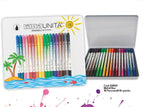 SET 18 PENNARELLI BRUSH TINTA UNITA DOPPIA PUNTA SCATOLA IN METALLO