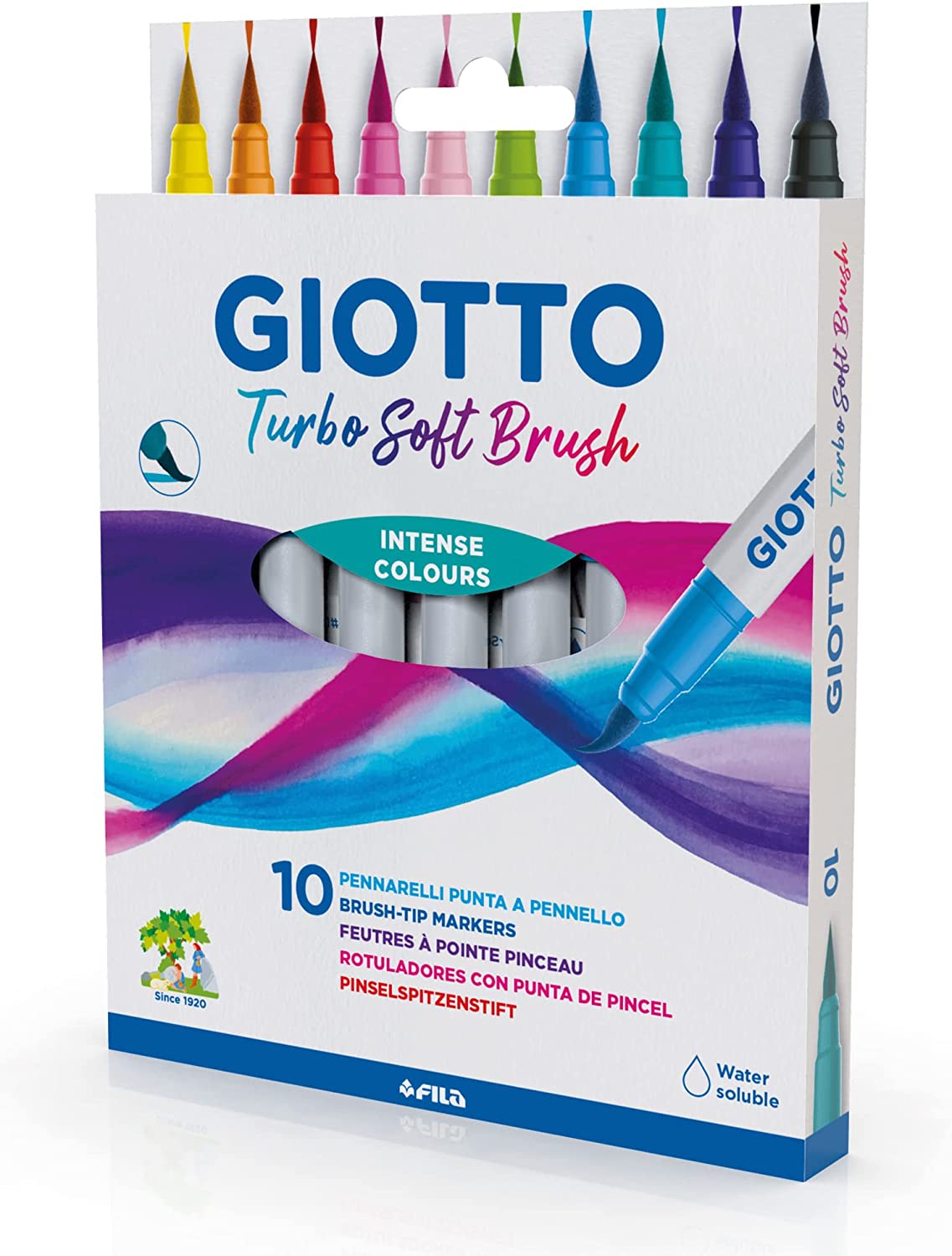 Copertina del libro 10 COLORI TURBO SOFT BRUSH GIOTTO