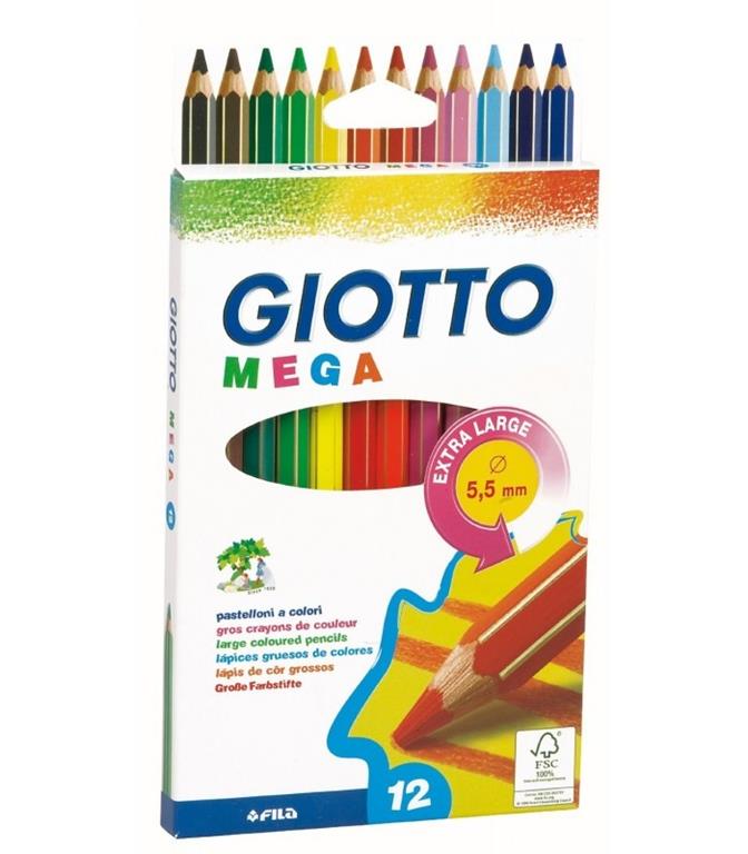 Copertina del libro 12 COLORI A MATITA MEGA EXTRA LARGE