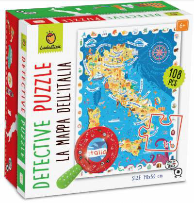 Copertina del libro LA MAPPA DELL'ITALIA. DETECTIVE PUZZLE Immagine principale del prodotto