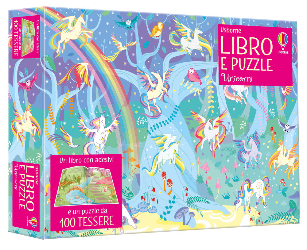 Copertina del libro UNICORNI. LIBRO E PUZZLE. CON ADESIVI. E Immagine principale del prodotto