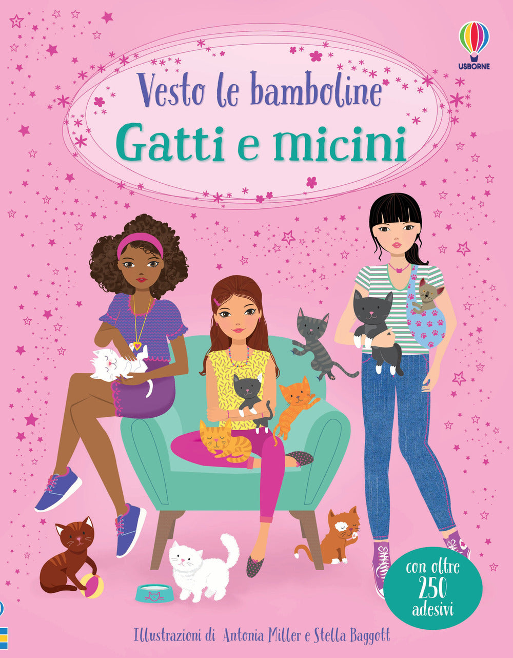 Copertina del libro GATTI E MICINI. CON ADESIVI. EDIZ. A COL