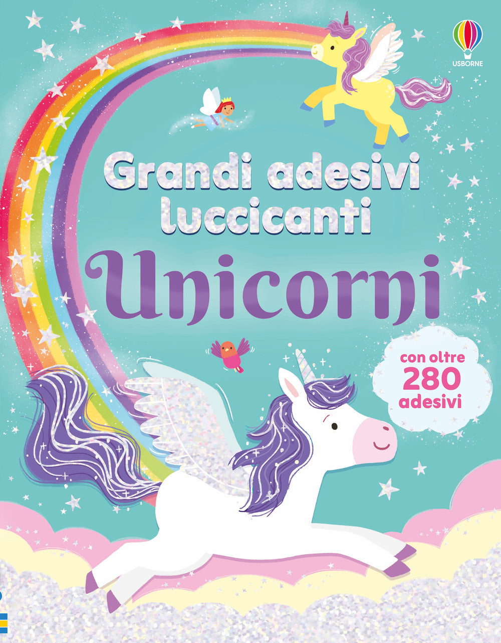 Copertina del libro UNICORNI. GRANDI ADESIVI LUCCICANTI. EDI Immagine principale del prodotto