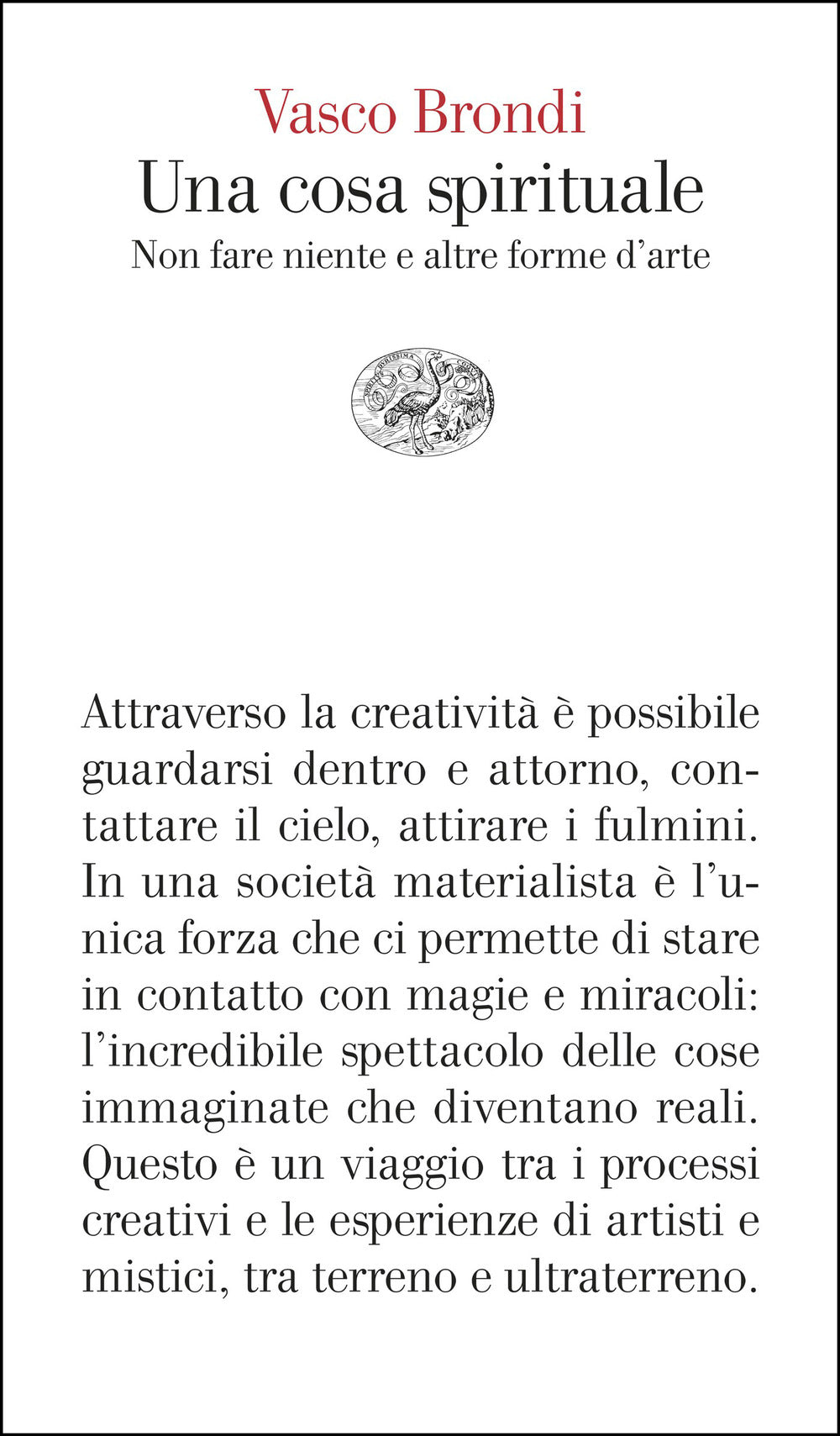 Copertina del libro UNA COSA SPIRITUALE