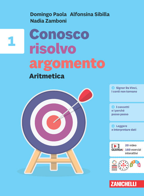 Copertina del libro Conosco, risolvo, argomento. Aritmetica