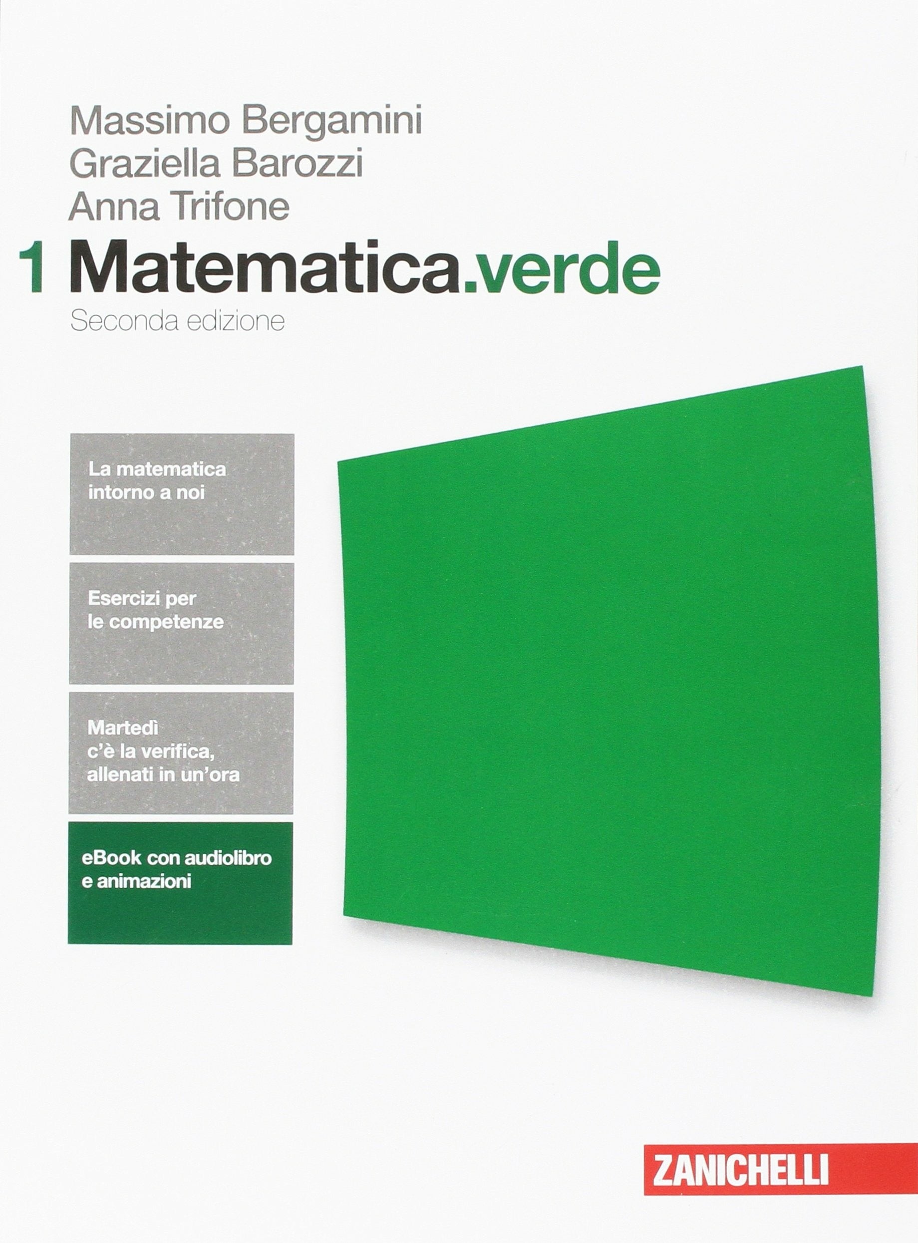 Copertina del libro MATEMATICA VERDE SECONDA ED. 1 ED. MISTA