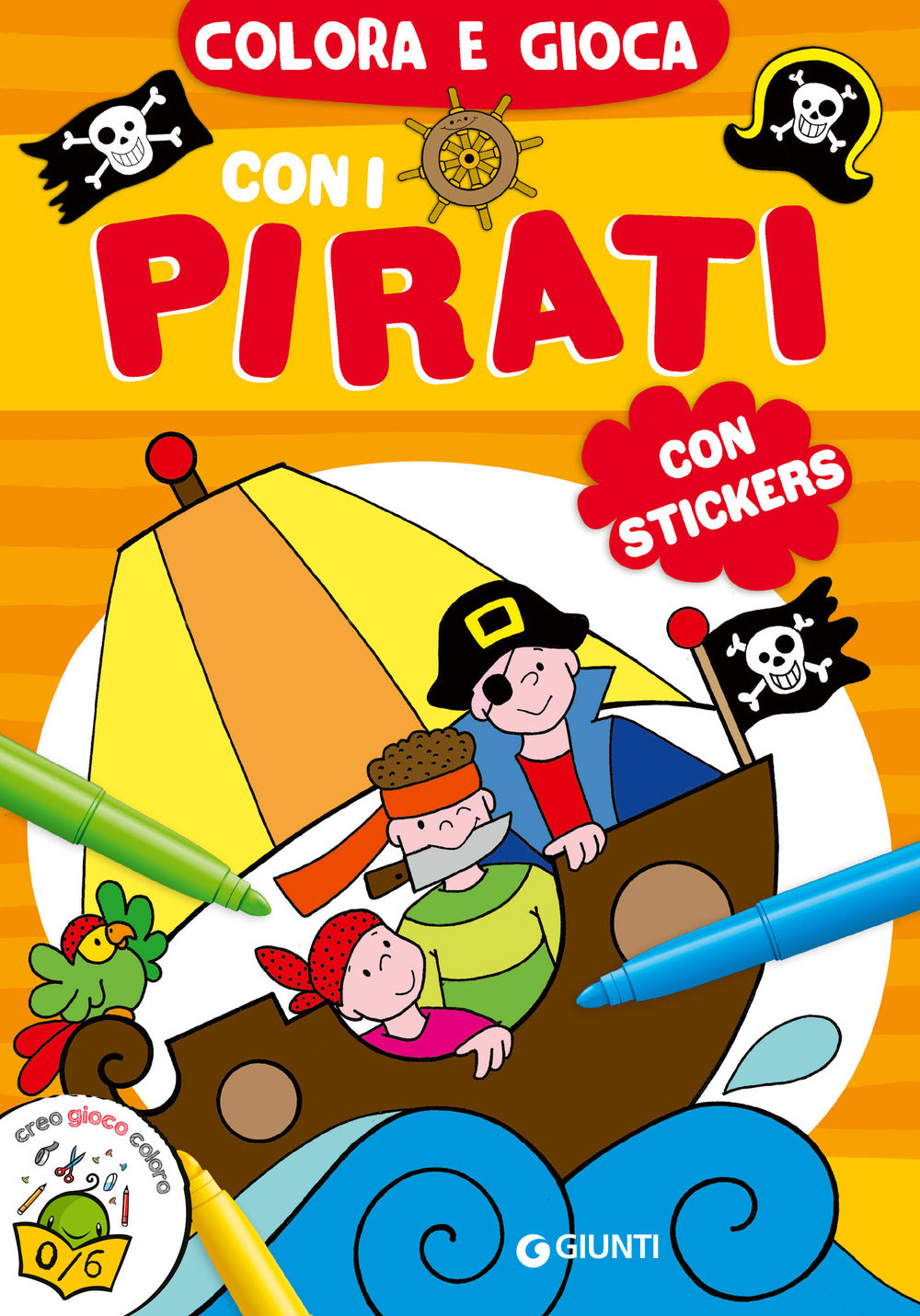 Copertina del libro COLORA E GIOCA CON I PIRATI. CON ADESIVI