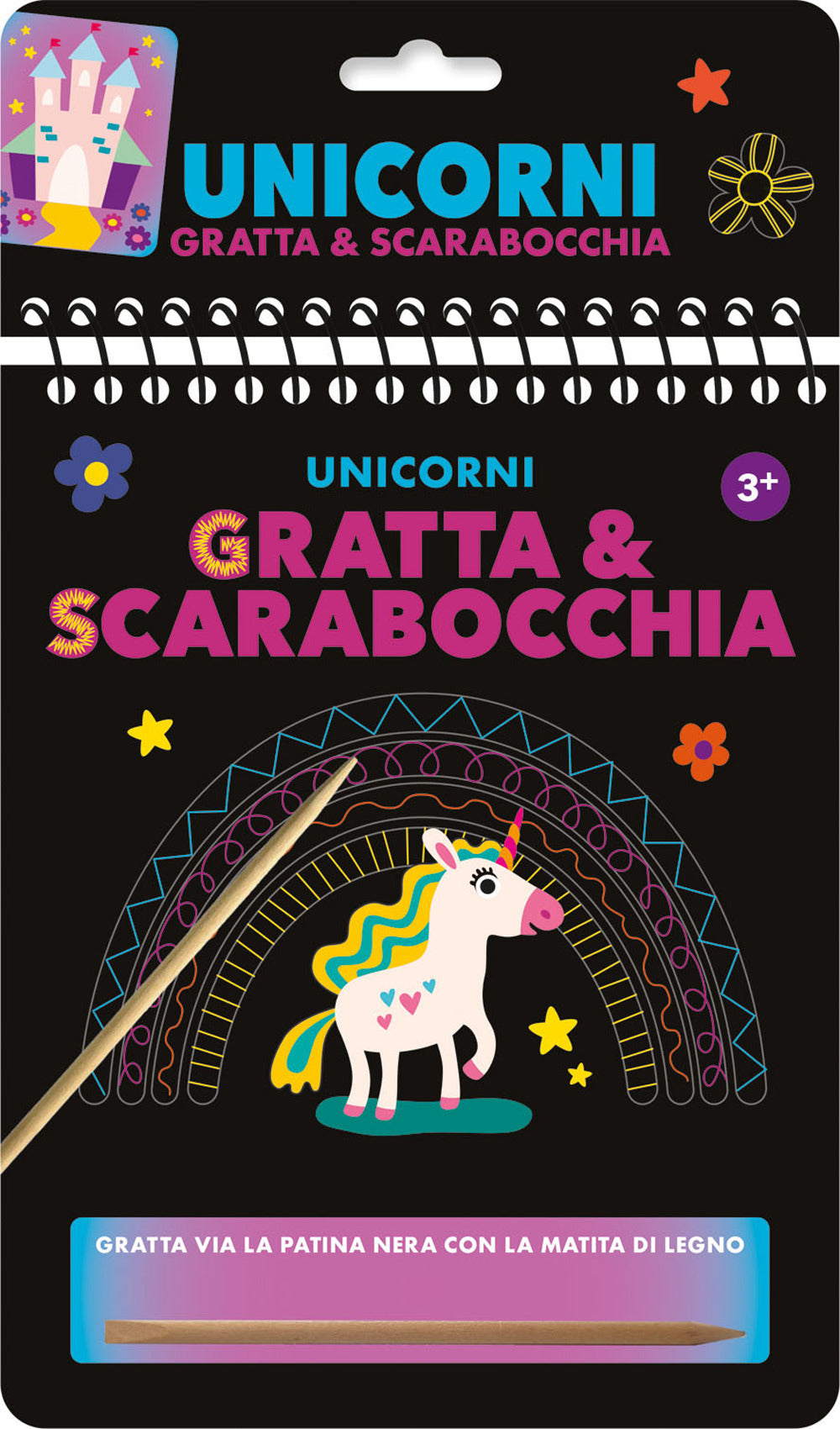 Copertina del libro UNICORNI. GRATTA E SCARABOCCHIA. EDIZ. A